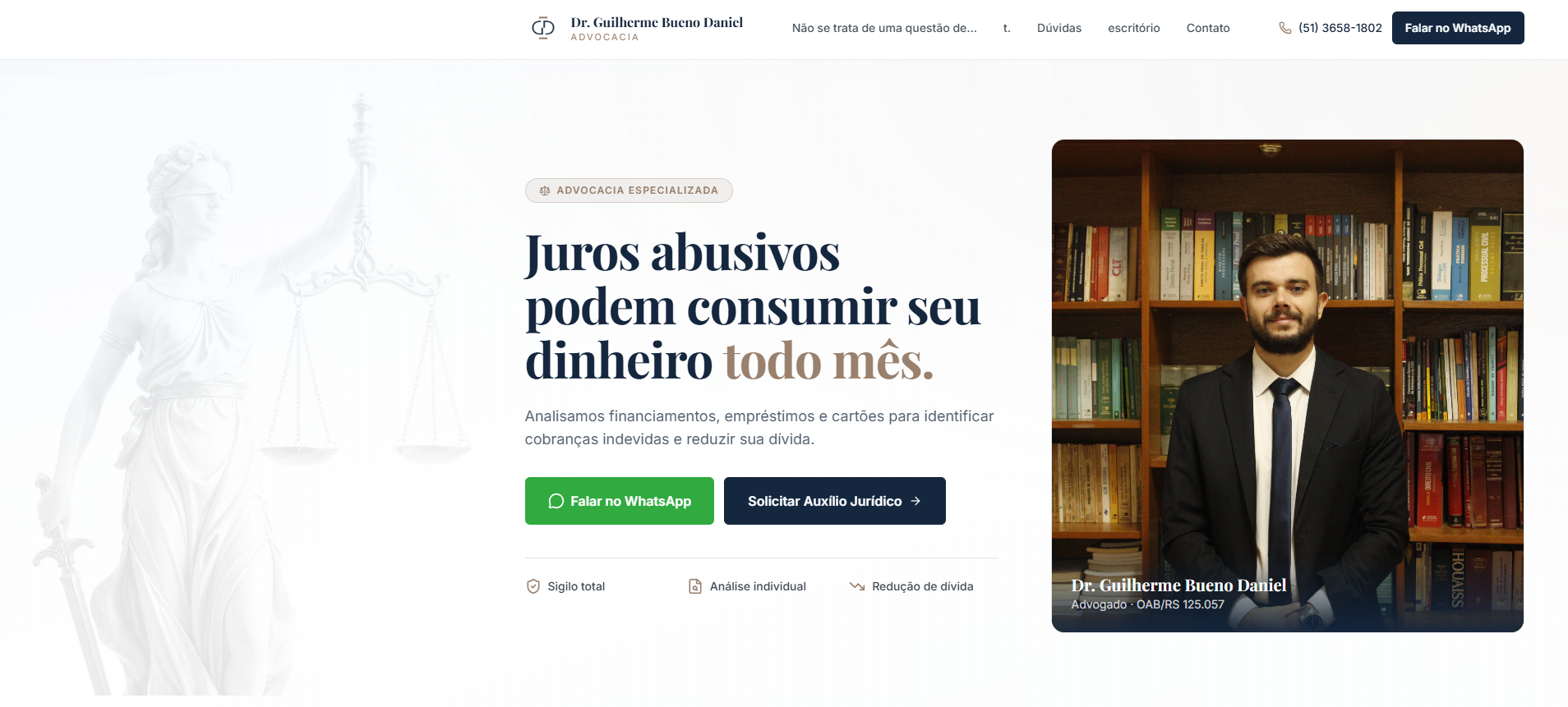 Site premium em tablet criado pela ADV.ON